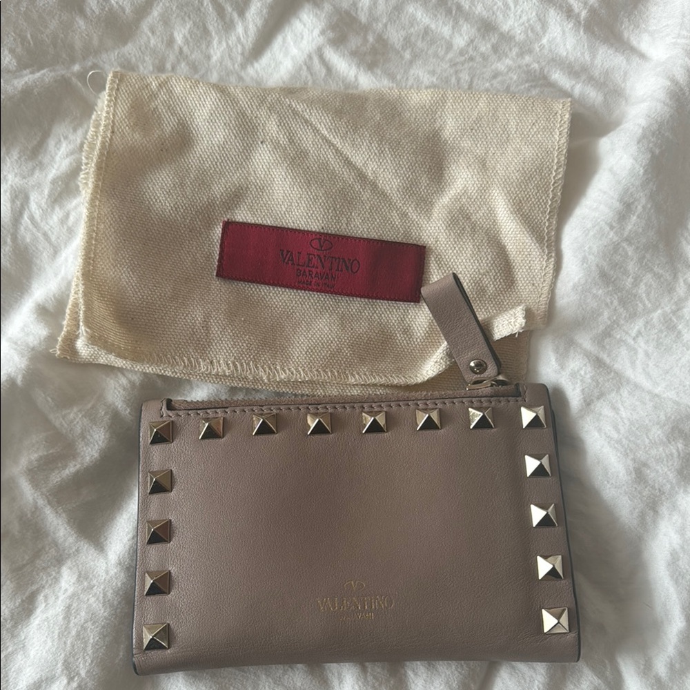 Valentino Beige Studded Wallet